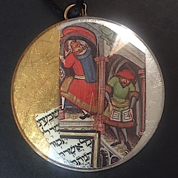 ✡️ Deco Art Judaica Pendant ~ Signed Medallion